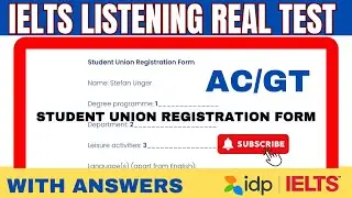Регистрационная форма студенческого союза | Тест IELTS по аудированию с ответами #ieltslistening ...