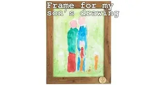 Norner | Oak picture frame with Olive splines for my son's drawing