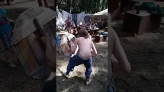 Joey & Logan Navalta taking on a Pictish warrior at the Shrewsbury Renaissance Faire