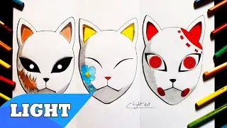 Drawing Demon Slayer masks (Sabito/Makomo/Tanjiro)鬼滅の刃