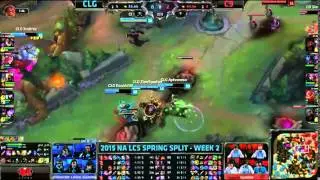 CLG (Aphromoo Morgana) VS C9 (Hai Leblanc) Highlights - 2015 NA LCS Spring W2D2