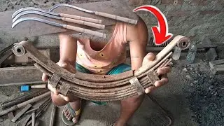 How To Make Car Spring Pati Billhook kinfe making Process from Assam #blacksmith #youtube#viralvideo