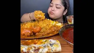 ASMR: EATING SPICY CHICKEN CURRY🔥 BASMATI RICE || #shorts #mukbangn#asmreating #mukbangasmr #asmr