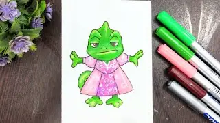 How to draw Pascal | Tangled | Disney | Rapunzel #disney#pascal#rapunzel#flynnrider