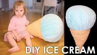 DIY Ice cream pillow! How to sew a funny pillow-like natural Ice Cream XXL size. Handmade tutorial.