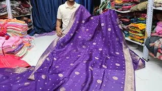6000 rs pure mushroo  benaras silk damage saree at 2000 ct 7418556757