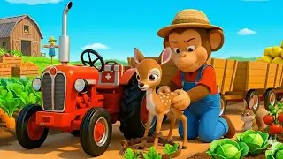 🐒A Peaceful Farm Day Turns Urgent as Monkey Kiki Rescues a Trapped Baby Deer 🦌🚜