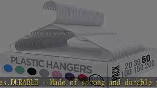 Utopia Home Clothes Hangers 50 Pack - Plastic Hangers Space Saving - Durable Coat Hanger with Shoul