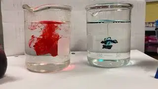 demo - (hot and cold water with food coloring)