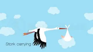 Flying Stork Animation with Baby |  Footage & After Effects Animation 👶