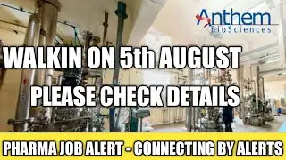 Freshers & Experience Msc,Mpahrm Walk-in drive At Anthem BioSciences| Anthem BioSciences Jobs videos