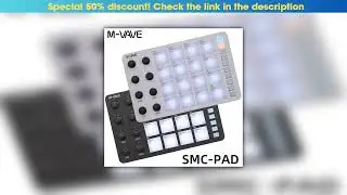Slide M-VAVE SMC-PAD Wireless MIDI Controller Suitable Percussion Keyboard USB-C Interface Portable