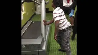 Treadmill slip and slide * cousin break his arm* * must watch*