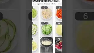 Link bio Profissional e completo Cortador e Fatiador de Legumes 9 em 1 Multifuncional com L&acirc;minas