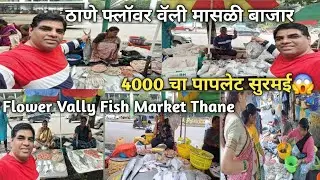 4000 चा पापलेट सुरमई ठाण्याच्या फ्लॉवर वॅली मासळी बाजारात🐬Thane Flower Vally Fish Market