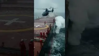 INSANE Helicopter Landing in Rough Seas &ndash; Pilot Boards Ship Like a Boss! #creepystory #automobile