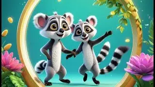 The Curious Lemur Found a Mirror | Nursery Rhymes for Kids & Baby Songs