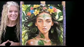 MOTHER NATURE SUMMER-Learn How to Draw and Paint with Acrylics-Easy Beginner Acrylic Painting Class