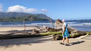 The Hanalei river meets the sea, 60 secs.
