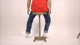 Adjusto Industrial Metal Stool Adjustable Height Seats With Brown Tops