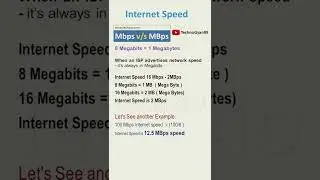 Internet Speed Mbps and MBps | What is Internet Speed | What is Mbps and MBps #shorts #tech
