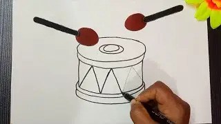 How to draw Drum drawing in simple way | Drum 🥁 ki drawing kaise banaye easy way se |