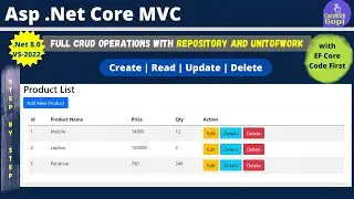 🔄 Unit of Work and Repository Pattern in ASP.NET Core &ndash; CRUD Operations with .NET Core