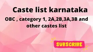 caste list karnataka OBC.