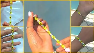 Make our sunflower brecaltee with me 🌸 #DIY#HandmadeJewelry#CraftIdeas#BeadedBracele #handdecoration