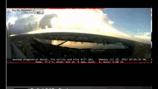 Rotating wall cloud through Boston 7/29.2013 from Bluehill.org. Prudential North Cam