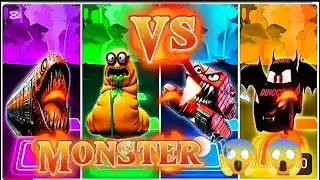 Bus eater exeVS mcqueen dinosaur exeVS minions exe vs banana  tiles hop edm rush Coffen dance cover