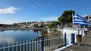 🎬 Nea Marmara, Greece 🇬🇷 Walking Tour | 4K Marina & City Center Stroll