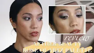 Full face of new and old clean beauty products! ft  Aether Beauty Rose Quartz palette