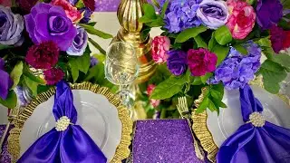 60 and fabulous purple and gold birthday decor