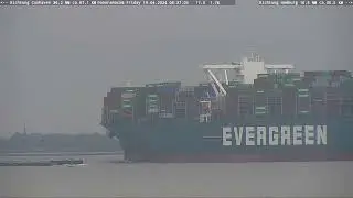 EVER GREET von Hamburg nach Rotterdam vor der Elbcam 19.04.2024