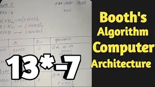 Multiply 13*-7 using booth's algorithm | Computer Architecture BE Computer 4th Sem
