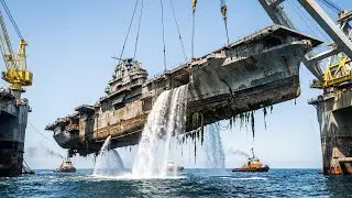 Unbelievable Power: 10,000 PSI Cleaning a Rusted Aircraft Carrier Restoring  Sunken Aircraft Carrier