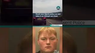 Drunk teen hijacks police car and takes it on 100mph car chase #itvnews #wales