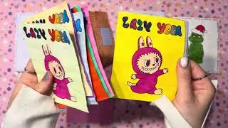 Paper Surprise 💖🎀✨ ASMR unpacking 🎧🍀 DIY LABUBU Lazy Yoga stickers