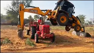ट्रैक्टर ट्राली जेसीबी tractor JCB stunt😍🥰 #sikartractor #viralvideo #farming #tractorjcb