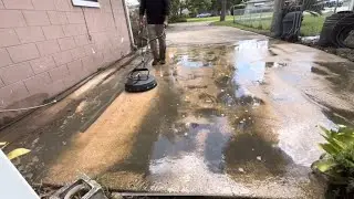 45 Yrs of Dirt & Mold on a Concrete Driveway: Watch the Cleanup and Pressure Washing Transformation
