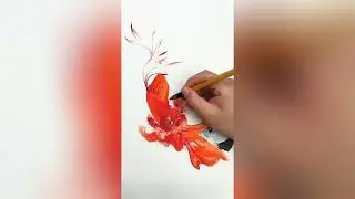 How to draw colorful Betta #tutorial #drawing #art #国画 #painting #walldecor #betta  #fish #homedecor