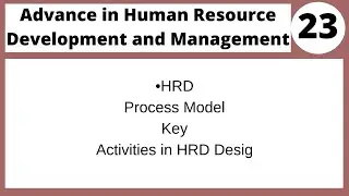 HRD Process Model|Key Activities in HRD Design|Advance in Human Resources  MGT712 LECTURE 23