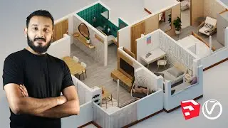 3D-визуализация плана этажа с помощью Sketchup, Vray и Flextools