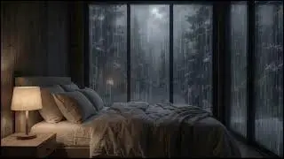 Midnight Rainstorm in Enchanted Forest, rain valley & rain river ASMR for sleep insomnia relief