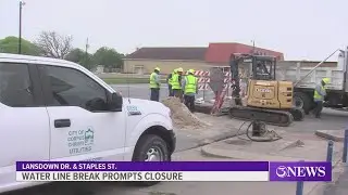 Water line break prompts closure at Lansdown Drive, Staples Street