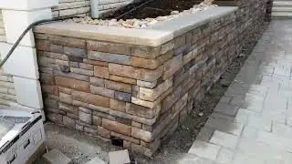 New Stone Veneer Retaining Wall - Franklin Lakes NJ by Masonry Pro Construction