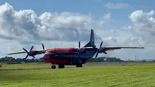 Cavok Air Antonov An12 taxiing at BFS (very rare and close up!!)