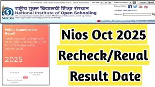 Nios Oct 2025 Recheck Reval Result Declared Date | Task Is Helping NIOS