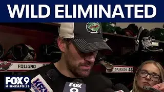 Marcus Foligno reacts after Wild eliminated from Stanley Cup Playoffs